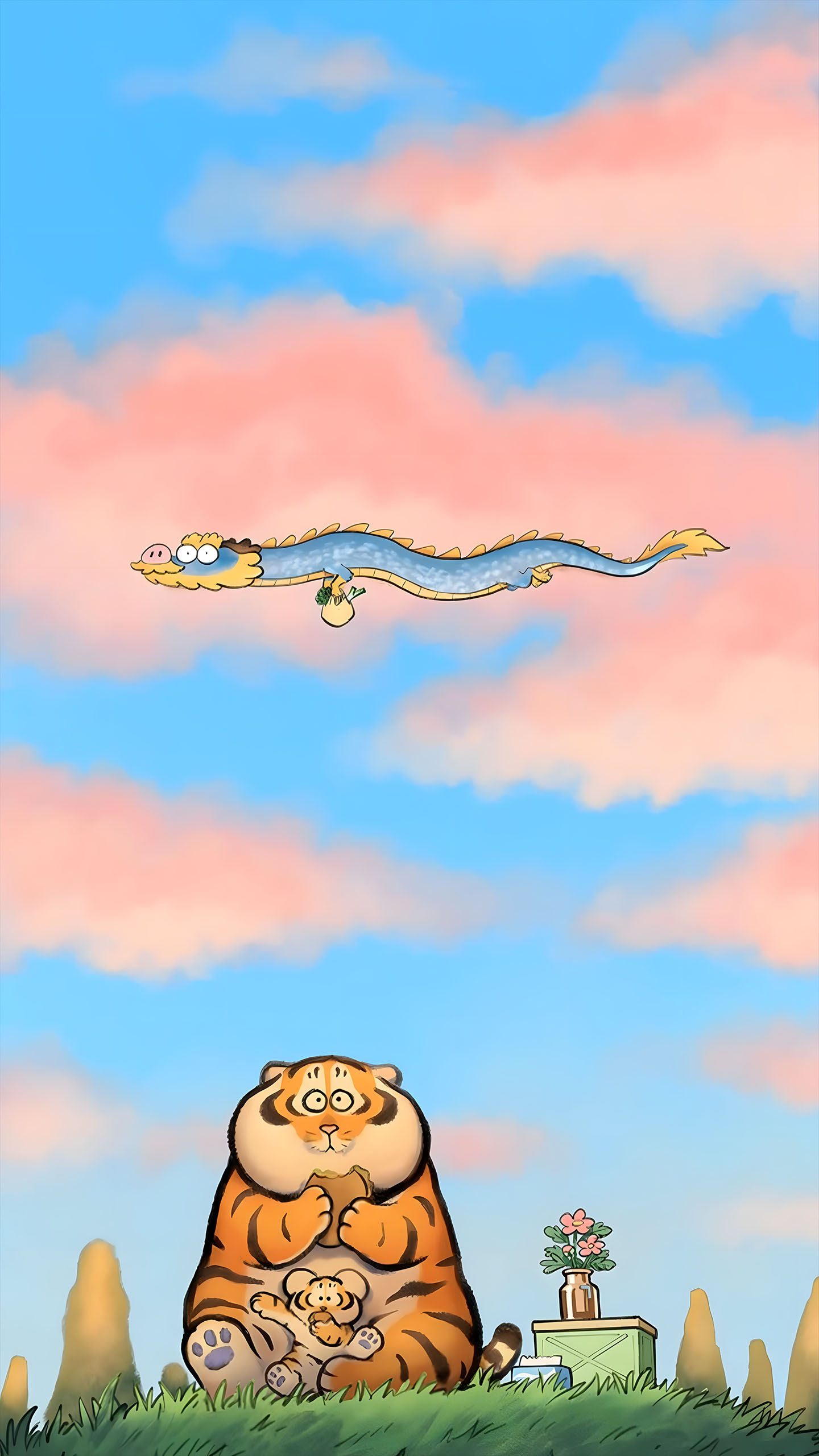 Magical Encounter: Tiger & Dragon’s Whimsical Moment in Southeast Asian-Infused Art! Anime,wallpaper4k,iphone wallpaper 4k,4k wallpaper for android,4k wallpaper for mobile,galaxy hd wallpaper 4k,horror wallpaper 4k,iphone wallpaper hd 4k,anime wallpapers 4k,wallpaper anime 4k,dark anime wallpaper 4k